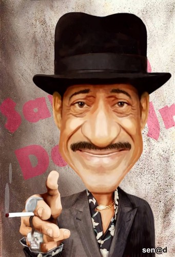 Cartoon: Sammy Davis Jr (medium) by Senad tagged cartoon,bosna,bosnia,nadarevic,senad,jr,davis,sammy,karikatura