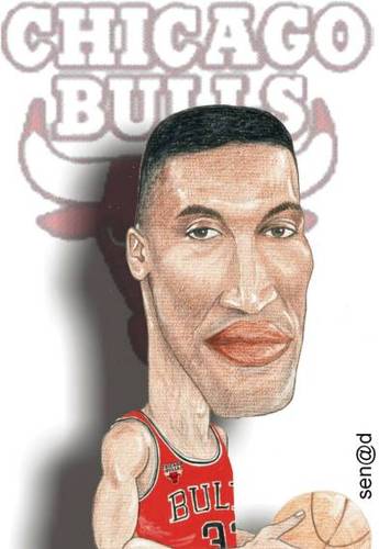 Cartoon: Scottie Pippen (medium) by Senad tagged scottie,pippen,senad,nadarevic,bosnia,bosna,karikatura