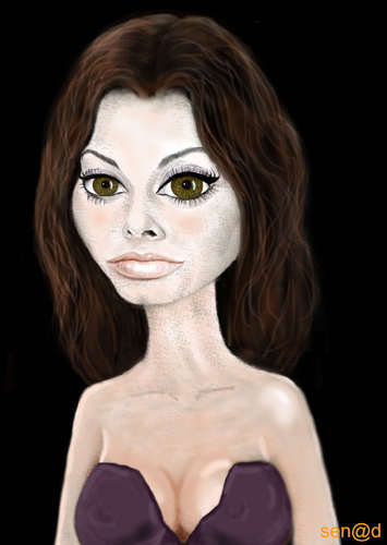 Cartoon: Sophia Loren (medium) by Senad tagged sophia,loren,senad,nadarevic,bosnia