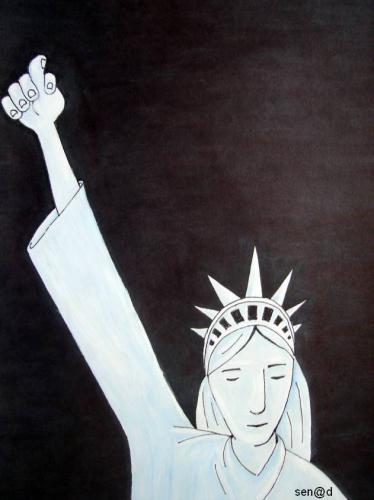 Cartoon: Statue of liberty (medium) by Senad tagged kip,slobode,senad,nadarevic,bosnia,bosna,karikatura