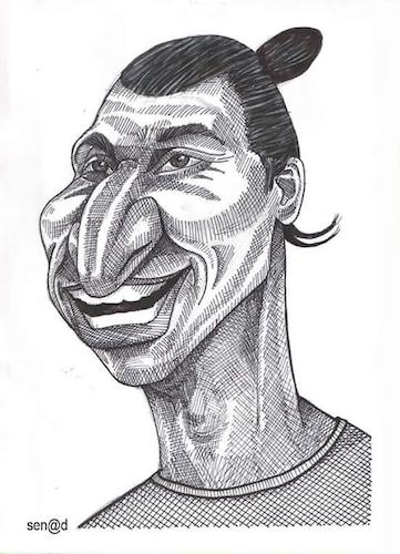 Cartoon: Zlatan Ibrahimovic (medium) by Senad tagged senad,nadarevic,zlatan,ibrahimovic,bosnia,karikatura,cartoon