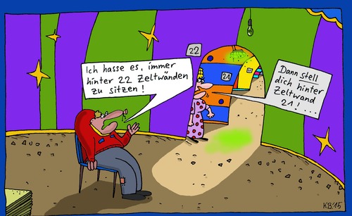 Cartoon: 22 (medium) by Leichnam tagged zweiundzwanzig,hassen,hass,zeltwand,zeltwände,bunt,zirkus,stellen,sitzen,stehen,gattin,pragmatismus,einundzwanzig