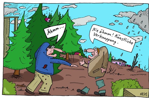 Cartoon: Ähmm ... (medium) by Leichnam tagged ähmm,nix,künstlich,verknappung,beinkleid,hose,verwunderung