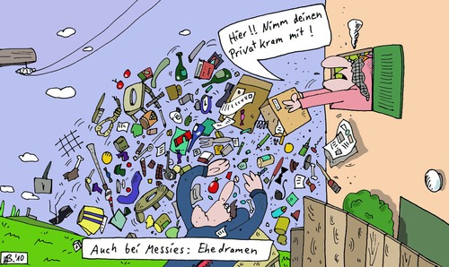 Cartoon: Ärger (medium) by Leichnam tagged ärger,messie,privat,kram,wut,zorn,ehe,weib,drama,leichnam