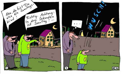 Cartoon: Aha ... (medium) by Leichnam tagged aha,sonntagskind,achtung,klein,schrumpfen,wusch,wochenende,in,drei,sekunden