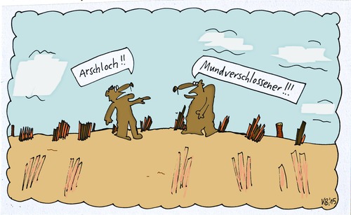 Cartoon: ALMV (medium) by Leichnam tagged arschloch,mund,verschlossen,zank,streit,auseinandersetzung