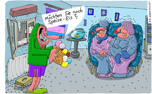 Cartoon: Am Fenster (medium) by Leichnam tagged fenster,kälte,frost,eis,speiseeis,frieren,zittern,eiszapfen,leichnam,leichnamcartoon