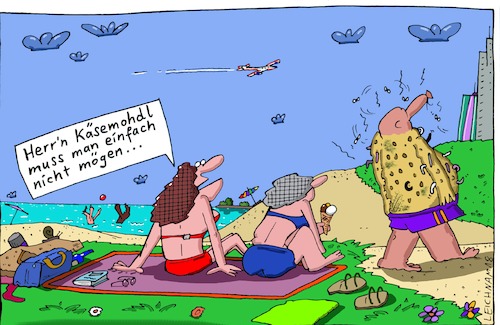 Cartoon: am Strand (medium) by Leichnam tagged strand,wasser,meer,herr,käsemohdl,hassen,schimmel,käse,vergammelt,stinkend,würmer,maden,leichnam,leichnamcartoon