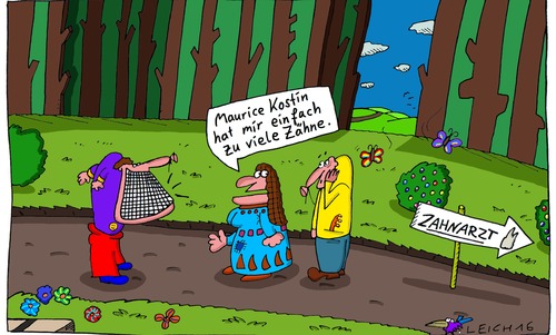 Cartoon: am Waldrand (medium) by Leichnam tagged waldrand,zähne,zu,viele,zahnarzt,besorgte,mutter,maurice,kostin,gebiss,reichhaltig