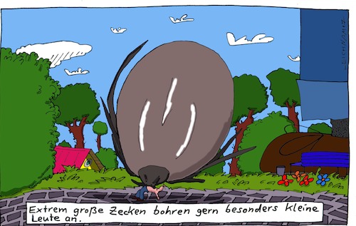 Cartoon: Am Wegesrand (medium) by Leichnam tagged am,wegesrand,riesig,zecke,winzig,leichnam,leichnamcartoon