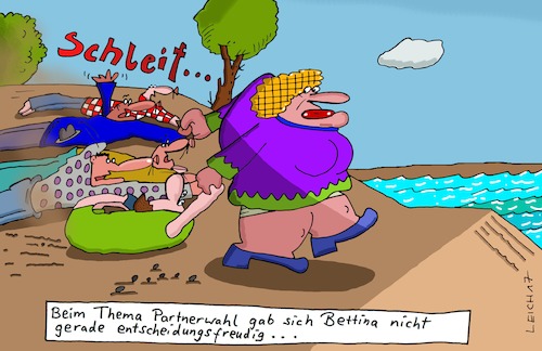 Cartoon: Bettina (medium) by Leichnam tagged bettina,schleif,partnerwahl,beziehung,mann,und,frau