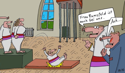 Cartoon: Bewegung (medium) by Leichnam tagged bewegung,frau,rumsfeld,sport,frei,turnhalle,sportgruppe,auch,bei,uns