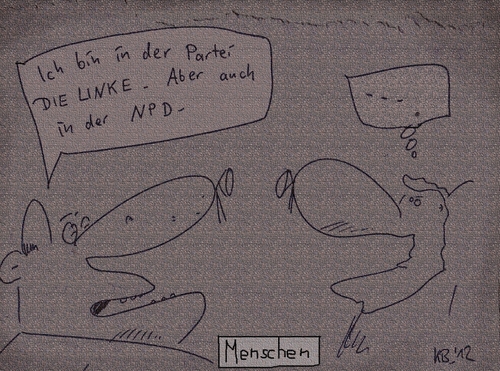 Cartoon: Da und dort (medium) by Leichnam tagged da,und,dort,politik,parteien,npd,linke