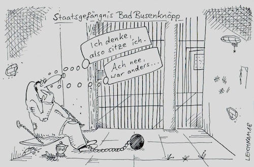 Cartoon: Denkblasen (medium) by Leichnam tagged sbb,staatsgefängnis,bad,busenknöpp,denkblasen,sein,philosophie,zelle,haft,insasse,knast,gefangenenhaus,leichnam,leichnamcartoon