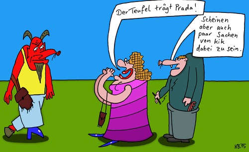 Cartoon: dor Deifi (medium) by Leichnam tagged dor,deifi,teufel,prada,marken,leibhaftiger,filmkomödie