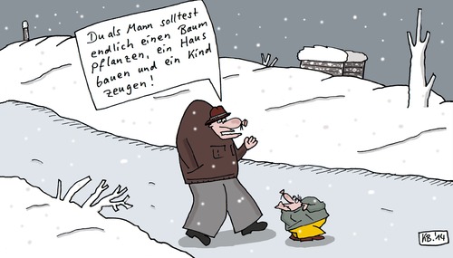 Cartoon: Du als Mann (medium) by Leichnam tagged du,als,mann,herren,gespräch,baum,haus,kind,bauen,pflanzen,zeugen,winterlandschaft,klein,winzig,kraftlos,ganzer,kerl