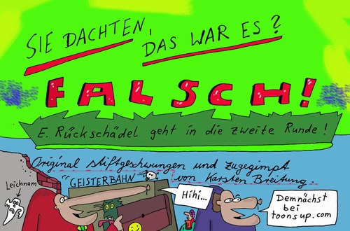 Cartoon: E. Rückschädel 2 (medium) by Leichnam tagged abnehmer,gao,gerhard,ehrhardt,durchlaufgeschäft,schausteller,geisterbahn,rummelplatz,elke,leichnamcomic,siegling,rückschädel