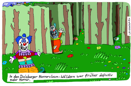 Cartoon: Fein! (medium) by Leichnam tagged fein,horror,grusel,clown,horrorclowns,wälder,duisburg,leichnam,definitiv,mehr,leichnamcartoon