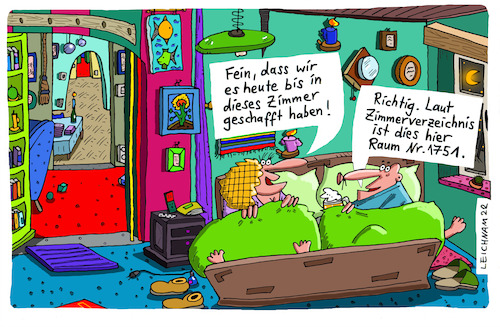 Cartoon: Fein (medium) by Leichnam tagged fein,zimmer,zimmerverzeichnis,räumlichkeiten,leichnam,leichnamcartoon