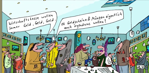 Cartoon: Finanzen (medium) by Leichnam tagged finanzen,geld,münzen,scheine,leichnam,bosse,wirtschaft,feier,fest