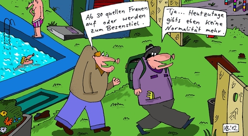 Cartoon: Frauen (medium) by Leichnam tagged frauen,aufquellen,dick,dünn,besenstiel,schwimmbad,freibad,norm,normalität