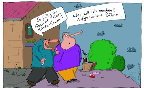 Cartoon: füllig (medium) by Leichnam tagged füllig,gesicht,kinderbaum,zähne,aufgequollen,leichnam,leichnamcartoon