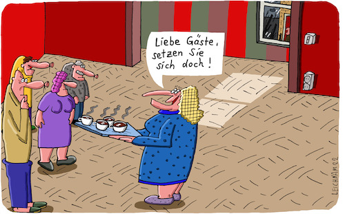 Cartoon: Gäste (medium) by Leichnam tagged gäste,gastgeberin,setzen,leer,freundlich,leichnam,leichnamcartoon