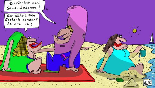 Cartoon: Geruch (medium) by Leichnam tagged geruch,gestank,sand,strand,sonne,urlaub,erholung,susanne,sandra