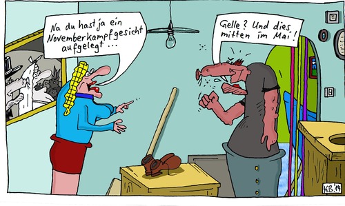 Cartoon: Gesicht (medium) by Leichnam tagged gesicht,antlitz,novemver,kampf,fight,gelle,mitten,im,mai,ehe,schlecht,gelaunt,aufgelegt