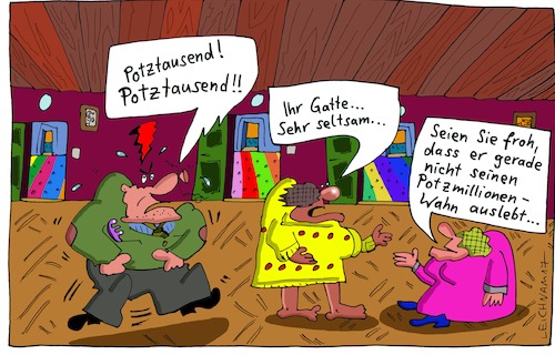 Cartoon: Grotesko (medium) by Leichnam tagged grotesko,potztausend,gatte,seltsam,leichnam,leichnamcartoon