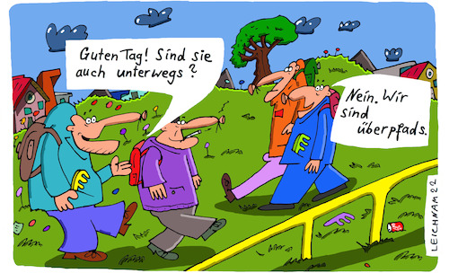 Cartoon: Guten Tag! (medium) by Leichnam tagged tag,gruß,wanderer,wanderung,unterwegs,leichnam,leichnamcartoon
