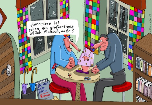 Cartoon: Hannelore (medium) by Leichnam tagged hannelore,stück,mensch,roman,düster,teil,freunde,leichnam,leichnamcartoon