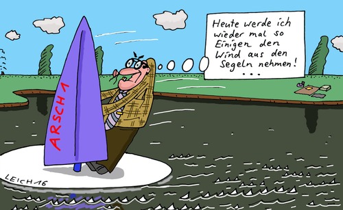 Cartoon: Heute (medium) by Leichnam tagged heute,arsch,wind,segel,see,wasser,surfen,chef,boss,vorgesetzter,unsympath