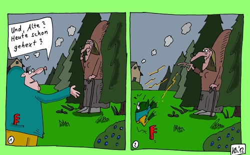 Cartoon: Hexe (medium) by Leichnam tagged hexe,zaubern,und,alte,frechheit,kein,respekt,rache