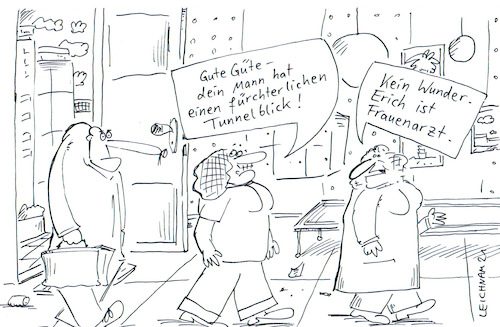 Cartoon: Im Flur (medium) by Leichnam tagged flur,frauenarzt,tunnelblick,leichnam,leichnamcartoon,fürchterlich,arzt