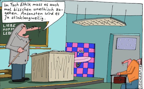 Cartoon: In der Schule (medium) by Leichnam tagged schule,schüler,lehrer,fach,ethik,langweilig,leichnam,leichnamcartoon