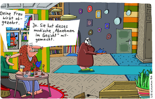 Cartoon: Ja. (medium) by Leichnam tagged ja,schädel,knochen,totenkopf,abgemagert,abgezehrt,modisch,diät,abnehmen,gesicht,antlitz,leichnam,leichnamcartoon