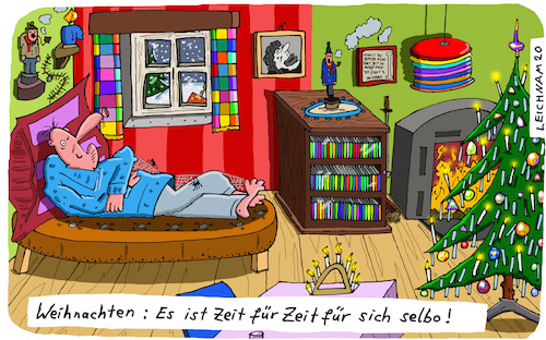 Cartoon: Jetzt! (medium) by Leichnam tagged jetzt,zeit,weihnachten,ruhe,besinnlichkeit,schnee,leichnam,leichnamcartoon