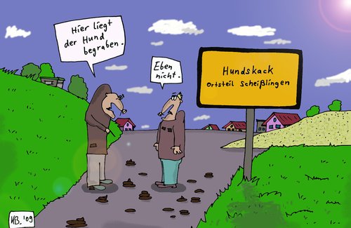 Cartoon: Kleines Nest (medium) by Leichnam tagged scheiße,kacke,nest,hundskack,scheißlingen,dorf,kaff