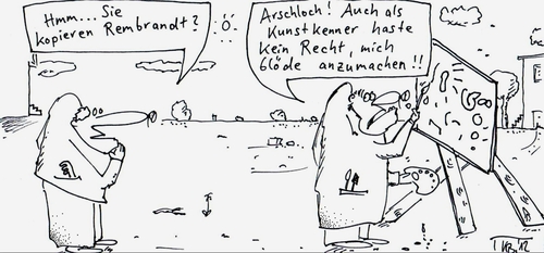 Cartoon: Kopie (medium) by Leichnam tagged kopie,kunstkenner,rembrandt,maler,pinsel