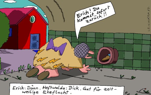 Cartoon: kriechend (medium) by Leichnam tagged kriechend,erich,dünn,heftwalda,dick,ehe,flucht,rohr,tunnel,zeitweilig,leichnam,leichnamcartoon