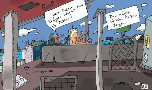 Cartoon: Krüger (medium) by Leichnam tagged krüger,interview,doktor,leichnam,professor,warum