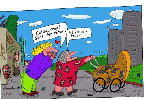 Cartoon: Kutsche (medium) by Leichnam tagged kutsche,ganz,der,vater,ausfahrt,entzückend,mutter