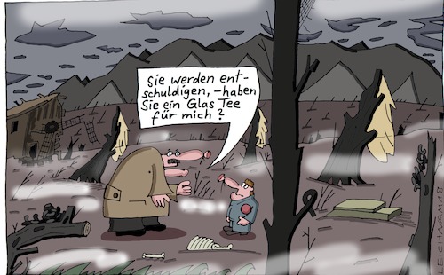 Cartoon: Landschaft (medium) by Leichnam tagged landschaft,entschuldigung,tee,frage,bitte,junge,ballspiel,düsternis,beklemmung,einsamkeit,abgelegen,arsch,der,welt,leichnam,leichnamcartoon