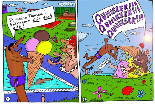 Cartoon: Lechz! (medium) by Leichnam tagged lechz,eiscreme,meine,damen,für,alle,poc,quiek,sommer,sonne,freizeit,hitze,schwimmen,freibad,plantschen,warm,heiß