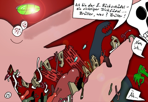 Cartoon: Letzter Rücki (medium) by Leichnam tagged rückschädel,ehrhardt,leichnamcomic,elke,gerhard,gisela,geisterbahn,schausteller,rummelplatz,durchlaufgeschäft