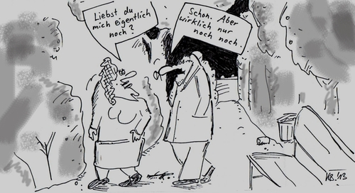 Cartoon: lieben (medium) by Leichnam tagged lieben,ehe,mann,und,frau,noch,gerade,so,am,abgrund