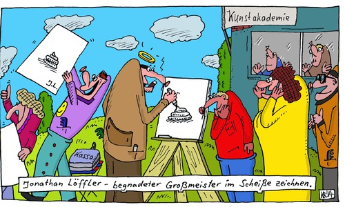 Cartoon: Löffler (medium) by Leichnam tagged löffler,jonathan,begnadet,großmeister,zeichnen,scheiße,kunstakademie,kacke,kot,bilder,malerei,flotter,stift,geschäftchen,zeichner