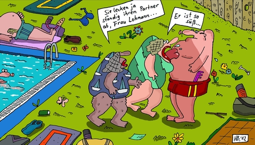 Cartoon: Lohmann (medium) by Leichnam tagged lohmann,freibad,lecken,partner,süß,wasser,sonne,freizeit,urlaub