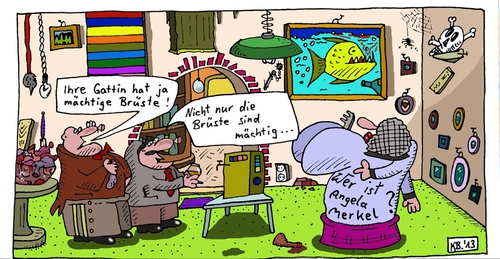 Cartoon: Macht (medium) by Leichnam tagged macht,gattin,ehe,mann,und,frau,brüste,wogender,busen,stolz,festung,bewunderung